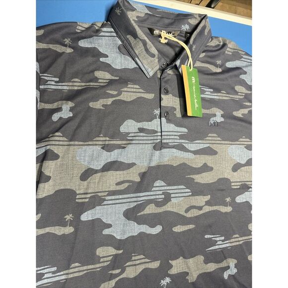 Travis Mathew Golf‎ Polo Shirt Men's 3XL Performance Beachside Camo Blue Stealth - Picture 1 of 7